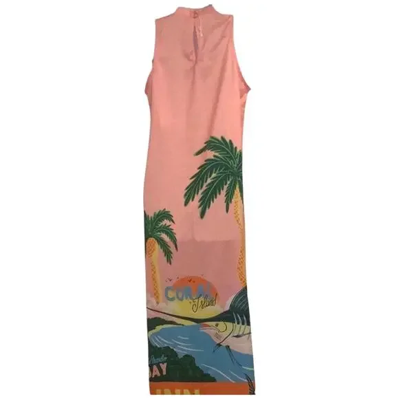NEW DELI.S for Revolve Vacation Side Slit $180 Maxi Sheath Dress size Small - Picture 7 of 11